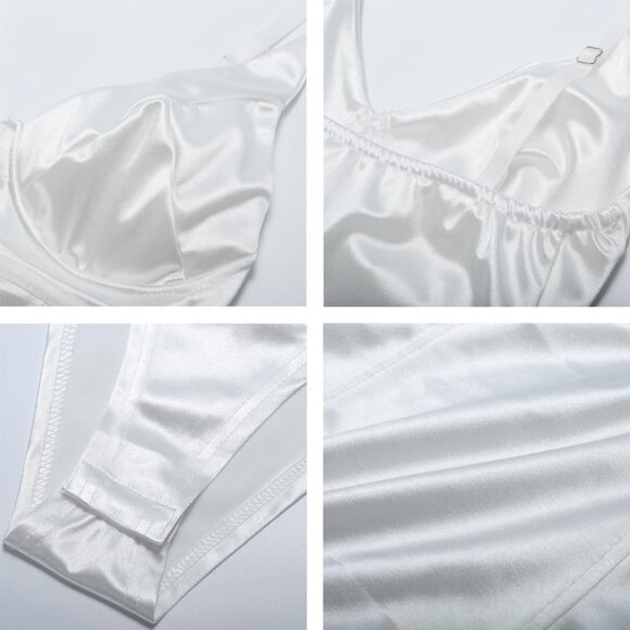 Women's Metallic Bodysuit Tank Top White Size M Night Club Party - Picture 4 of 4